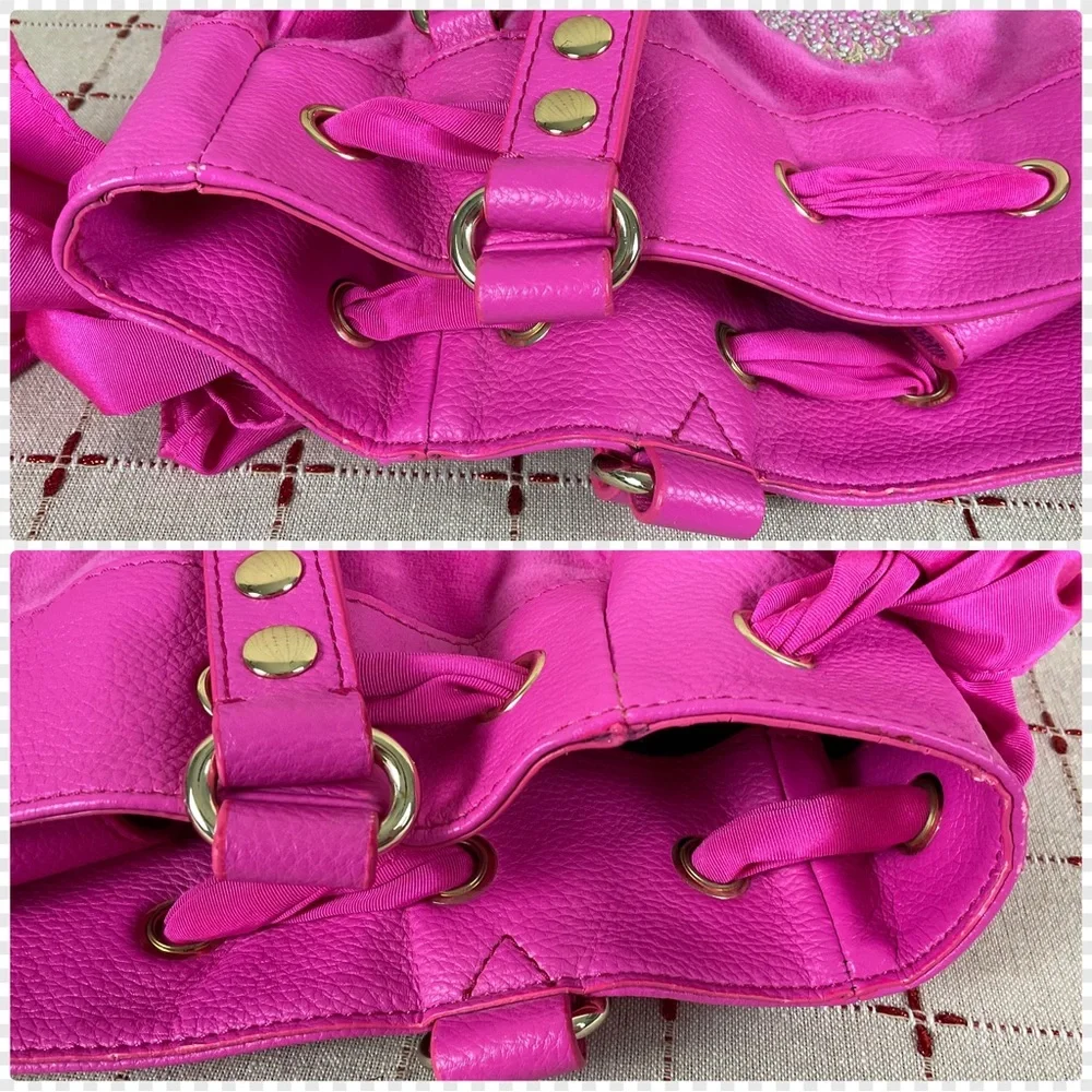 💖HP💖 Juicy Couture Hot Pink Snowflake Daydreamer Super Soft Velour Embroidered - Picture 13 of 15